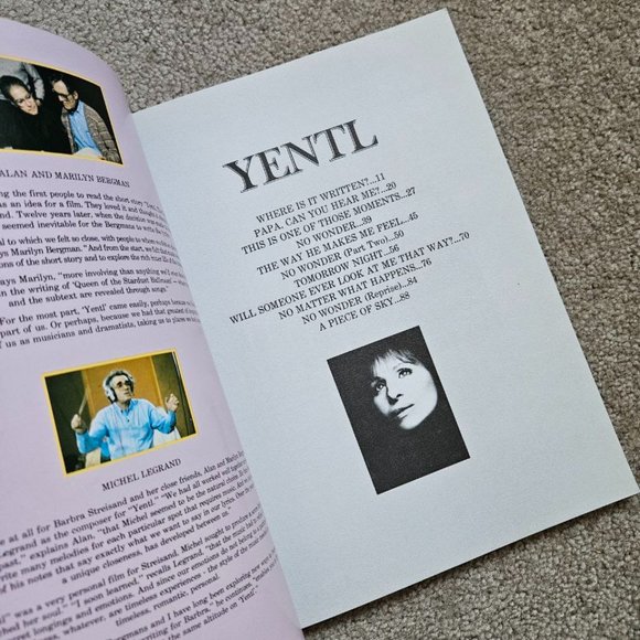 Vintage YENTL Motion Picture Soundtrack Song / Music Sheet - Barbara Streisand - Picture 3 of 7